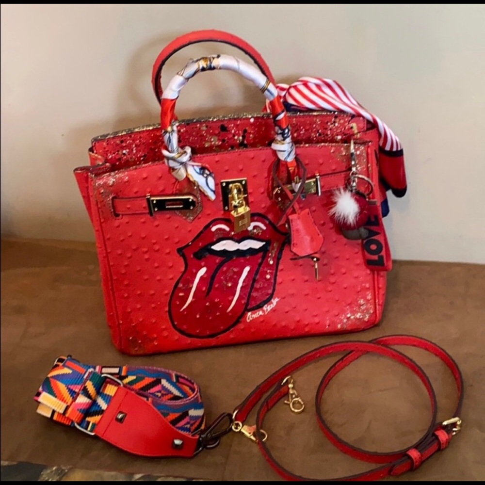 Brand new!  Fun Artsy custom painted handbag